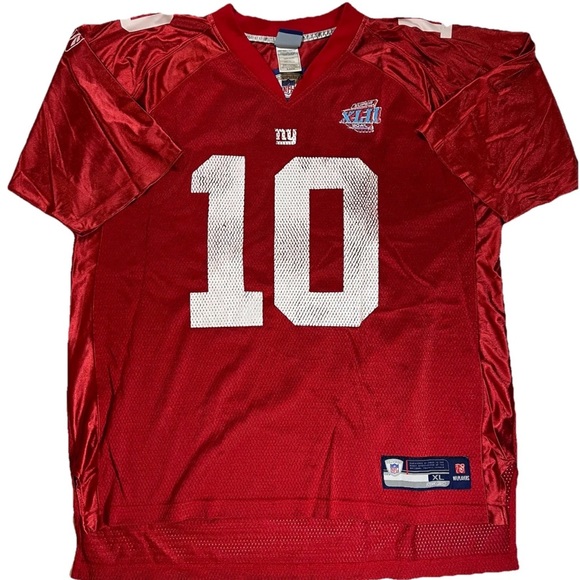 New York Giants Jersey Mens XL Red NFL Football Eli Manning 10 Reebok Throwback - Picture 1 of 11